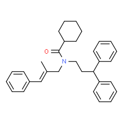 ChemSpider 2D Image | N-(3,3-Diphenylpropyl)-N-[(2E)-2-methyl-3-phenyl-2-propen-1-yl]cyclohexanecarboxamide | C32H37NO