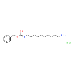 ChemSpider 2D Image | Benzyl hydrogen (10-aminodecyl)carbonimidate hydrochloride (1:1) | C18H31ClN2O2