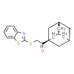 ChemSpider 2D Image | 1-[(3R,5S)-Adamantan-1-yl]-2-(1,3-benzothiazol-2-ylsulfanyl)ethanone | C19H21NOS2