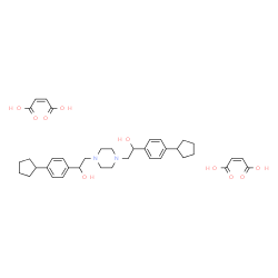 ChemSpider 2D Image | 2,2'-(1,4-Piperazinediyl)bis[1-(4-cyclopentylphenyl)ethanol] (2Z)-2-butenedioate (1:2) | C38H50N2O10