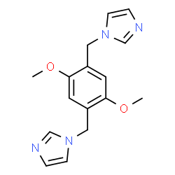 ChemSpider 2D Image | 1,1'-[(2,5-Dimethoxy-1,4-phenylene)bis(methylene)]bis(1H-imidazole) | C16H18N4O2