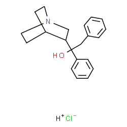 ChemSpider 2D Image | Hydrogen chloride - 1-(1-azabicyclo[2.2.2]oct-3-yl)-1,2-diphenylethanol (1:1:1) | C21H26ClNO