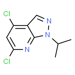 ChemSpider 2D Image | 4,6-Dichloro-1-isopropyl-1H-pyrazolo[3,4-b]pyridine | C9H9Cl2N3