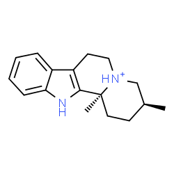 ChemSpider 2D Image | (3S,12bS)-3,12b-Dimethyl-1,2,3,4,6,7,12,12b-octahydroindolo[2,3-a]quinolizin-5-ium | C17H23N2