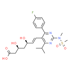 ChemSpider 2D Image | (3S,5R,E)-7-(4-(4-Fluorophenyl)-6-isopropyl-2-(N-methylmethylsulfonamido)pyrimidin-5-yl)-3,5-dihydroxyhept-6-enoic acid | C22H28FN3O6S