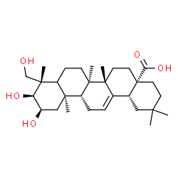 ChemSpider 2D Image | (2alpha,3alpha,5xi,18alpha)-2,3,24-Trihydroxyolean-12-en-28-oic acid | C30H48O5