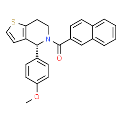 ChemSpider 2D Image | [(4R)-4-(4-Methoxyphenyl)-6,7-dihydrothieno[3,2-c]pyridin-5(4H)-yl](2-naphthyl)methanone | C25H21NO2S