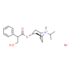 ChemSpider 2D Image | (3-exo,8-anti)-3-[(3-Hydroxy-2-phenylpropanoyl)oxy]-8-isopropyl-8-methyl-8-azoniabicyclo[3.2.1]octane bromide | C20H30BrNO3