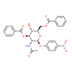ChemSpider 2D Image | 4-Nitrophenyl 2-acetamido-3,6-di-O-benzoyl-2-deoxy-beta-D-glucopyranoside | C28H26N2O10