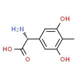 ChemSpider 2D Image | (2R)-Amino(3,5-dihydroxy-4-methylphenyl)acetic acid | C9H11NO4