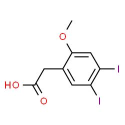 ChemSpider 2D Image | (4,5-Diiodo-2-methoxyphenyl)acetic acid | C9H8I2O3