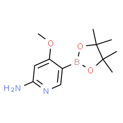 ChemSpider 2D Image | 4-Methoxy-5-(4,4,5,5-tetramethyl-1,3,2-dioxaborolan-2-yl)-2-pyridinamine | C12H19BN2O3