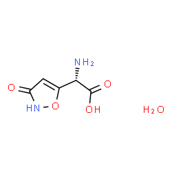 ChemSpider 2D Image | (2S)-Amino(3-oxo-2,3-dihydro-1,2-oxazol-5-yl)acetic acid hydrate (1:1) | C5H8N2O5