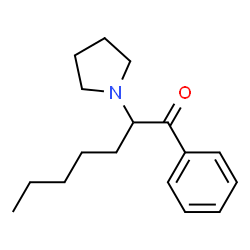 ChemSpider 2D Image | 1-Phenyl-2-(1-pyrrolidinyl)-1-heptanone | C17H25NO