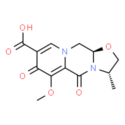 ChemSpider 2D Image | (3S,11AR)-6-methoxy-3-methyl-5,7-dioxo-2,3,5,7,11,11a-hexahydrooxazolo[3,2-a]pyrido[1,2-d]pyrazine-8-carboxylic acid | C13H14N2O6
