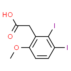 ChemSpider 2D Image | (2,3-Diiodo-6-methoxyphenyl)acetic acid | C9H8I2O3