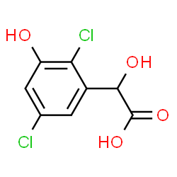 ChemSpider 2D Image | (2,5-Dichloro-3-hydroxyphenyl)(hydroxy)acetic acid | C8H6Cl2O4