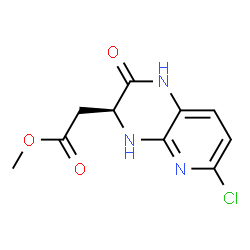 ChemSpider 2D Image | Methyl [(3S)-6-chloro-2-oxo-1,2,3,4-tetrahydropyrido[2,3-b]pyrazin-3-yl]acetate | C10H10ClN3O3