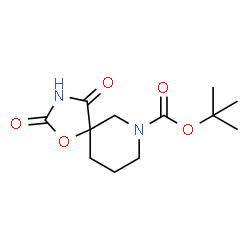 ChemSpider 2D Image | tert-Butyl 2,4-dioxo-1-oxa-3,7-diazaspiro[4.5]decane-7-carboxylate | C12H18N2O5