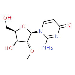 ChemSpider 2D Image | 2-Amino-1-(2-O-methyl-Î²-D-ribofuranosyl)-4(1H)-pyrimidinone | C10H15N3O5