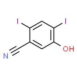 ChemSpider 2D Image | 5-Hydroxy-2,4-diiodobenzonitrile | C7H3I2NO
