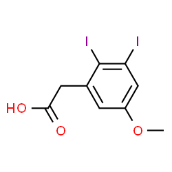 ChemSpider 2D Image | (2,3-Diiodo-5-methoxyphenyl)acetic acid | C9H8I2O3