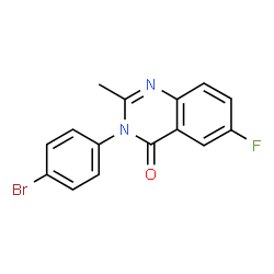 ChemSpider 2D Image | 3-(4-Bromophenyl)-6-fluoro-2-methyl-4(3H)-quinazolinone | C15H10BrFN2O