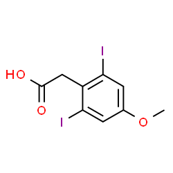 ChemSpider 2D Image | (2,6-Diiodo-4-methoxyphenyl)acetic acid | C9H8I2O3
