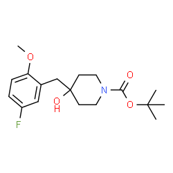 ChemSpider 2D Image | tert-butyl 4-[(5-fluoro-2-methoxyphenyl)methyl]-4-hydroxypiperidine-1-carboxylate | C18H26FNO4