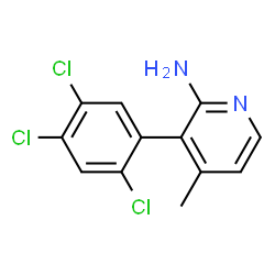 ChemSpider 2D Image | 4-Methyl-3-(2,4,5-trichlorophenyl)-2-pyridinamine | C12H9Cl3N2
