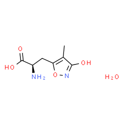 ChemSpider 2D Image | 3-(3-Hydroxy-4-methyl-1,2-oxazol-5-yl)-D-alanine hydrate (1:1) | C7H12N2O5