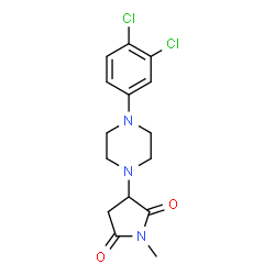 ChemSpider 2D Image | 3-[4-(3,4-Dichlorophenyl)-1-piperazinyl]-1-methyl-2,5-pyrrolidinedione | C15H17Cl2N3O2