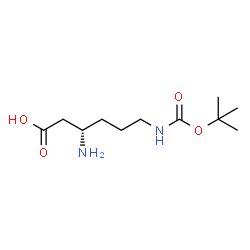 ChemSpider 2D Image | (3S)-3-Amino-6-({[(2-methyl-2-propanyl)oxy]carbonyl}amino)hexanoic acid | C11H22N2O4