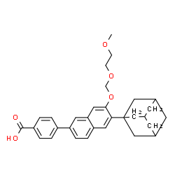 ChemSpider 2D Image | 4-{6-(Adamantan-1-yl)-7-[(2-methoxyethoxy)methoxy]-2-naphthyl}benzoic acid | C31H34O5