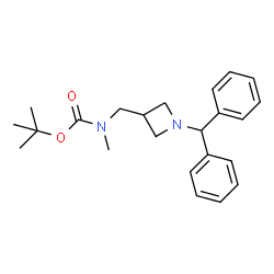 ChemSpider 2D Image | tert-Butyl ((1-benzhydrylazetidin-3-yl)methyl)(methyl)carbamate | C23H30N2O2