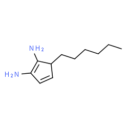 ChemSpider 2D Image | 5-Hexyl-1,3-cyclopentadiene-1,2-diamine | C11H20N2
