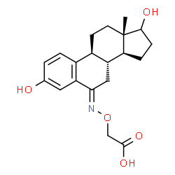 ChemSpider 2D Image | ({(E)-[(6E)-3,17-Dihydroxyestra-1,3,5(10)-trien-6-ylidene]amino}oxy)acetic acid | C20H25NO5