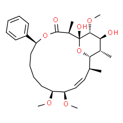 ChemSpider 2D Image | (1R,2S,5S,10S,11R,12Z,14S,15S,16S,17S,18R)-1,17-Dihydroxy-10,11,18-trimethoxy-2,14,16-trimethyl-5-phenyl-4,19-dioxabicyclo[13.3.1]nonadec-12-en-3-one (non-preferred name) | C29H44O8