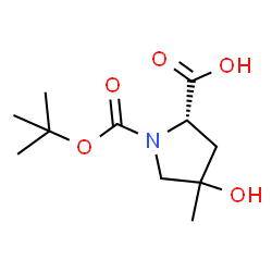 ChemSpider 2D Image | 4-Hydroxy-4-methyl-1-{[(2-methyl-2-propanyl)oxy]carbonyl}-L-proline | C11H19NO5