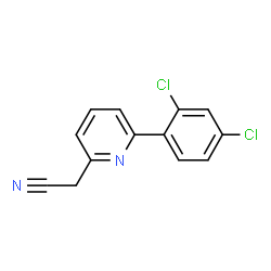 ChemSpider 2D Image | [6-(2,4-Dichlorophenyl)-2-pyridinyl]acetonitrile | C13H8Cl2N2