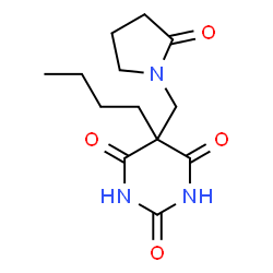 ChemSpider 2D Image | 5-Butyl-5-[(2-oxo-1-pyrrolidinyl)methyl]-2,4,6(1H,3H,5H)-pyrimidinetrione | C13H19N3O4