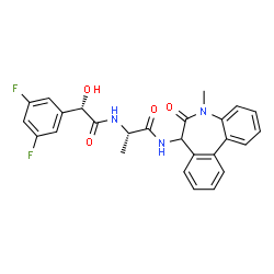 ChemSpider 2D Image | N~2~-[(2S)-2-(3,5-Difluorophenyl)-2-hydroxyacetyl]-N-(5-methyl-6-oxo-6,7-dihydro-5H-dibenzo[b,d]azepin-7-yl)-L-alaninamide | C26H23F2N3O4