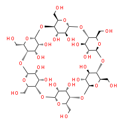 ChemSpider 2D Image | (1R,3R,5S,6S,8R,10S,11S,13R,15S,16S,18S,20R,21S,23S,25R,26S,28R,30R,31S,32S,33R,34R,35R,36R,37S,38R,39S,40R,41S,42R)-5,10,15,20,25,30-Hexakis(hydroxymethyl)-2,4,7,9,12,14,17,19,22,24,27,29-dodecaoxahe
ptacyclo[26.2.2.2~3,6~.2~8,11~.2~13,16~.2~18,21~.2~23,26~]dotetracontane-31,32,33,34,35,36,37,38,39,40,41,42-dodecol (non-preferred name) | C36H60O30