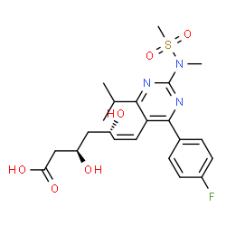 ChemSpider 2D Image | (3R,5S,6Z)-7-{4-(4-Fluorophenyl)-6-isopropyl-2-[methyl(methylsulfonyl)amino]-5-pyrimidinyl}-3,5-dihydroxy-6-heptenoic acid | C22H28FN3O6S