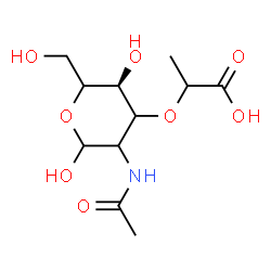 ChemSpider 2D Image | 2-Acetamido-3-O-(1-carboxyethyl)-2-deoxy-D-glycero-hexopyranose | C11H19NO8