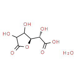ChemSpider 2D Image | (2S)-[(2S)-3,4-Dihydroxy-5-oxotetrahydro-2-furanyl](hydroxy)acetic acid hydrate (1:1) (non-preferred name) | C6H10O8