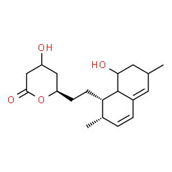 ChemSpider 2D Image | (6R)-4-Hydroxy-6-{2-[(1S,2S)-8-hydroxy-2,6-dimethyl-1,2,6,7,8,8a-hexahydro-1-naphthalenyl]ethyl}tetrahydro-2H-pyran-2-one | C19H28O4