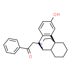 ChemSpider 2D Image | 2-(3-Hydroxymorphinan-17-yl)-1-phenylethanone | C24H27NO2