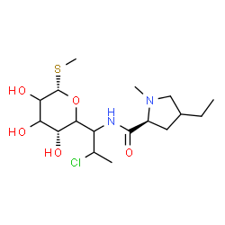 ChemSpider 2D Image | Methyl 5-{2-chloro-1-[(4-ethyl-1-methyl-L-prolyl)amino]propyl}-1-thio-alpha-L-glycero-pentopyranoside | C17H31ClN2O5S