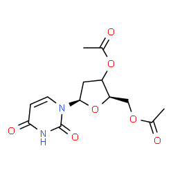 ChemSpider 2D Image | 1-[(3xi)-3,5-Di-O-acetyl-2-deoxy-beta-D-glycero-pentofuranosyl]-2,4(1H,3H)-pyrimidinedione | C13H16N2O7